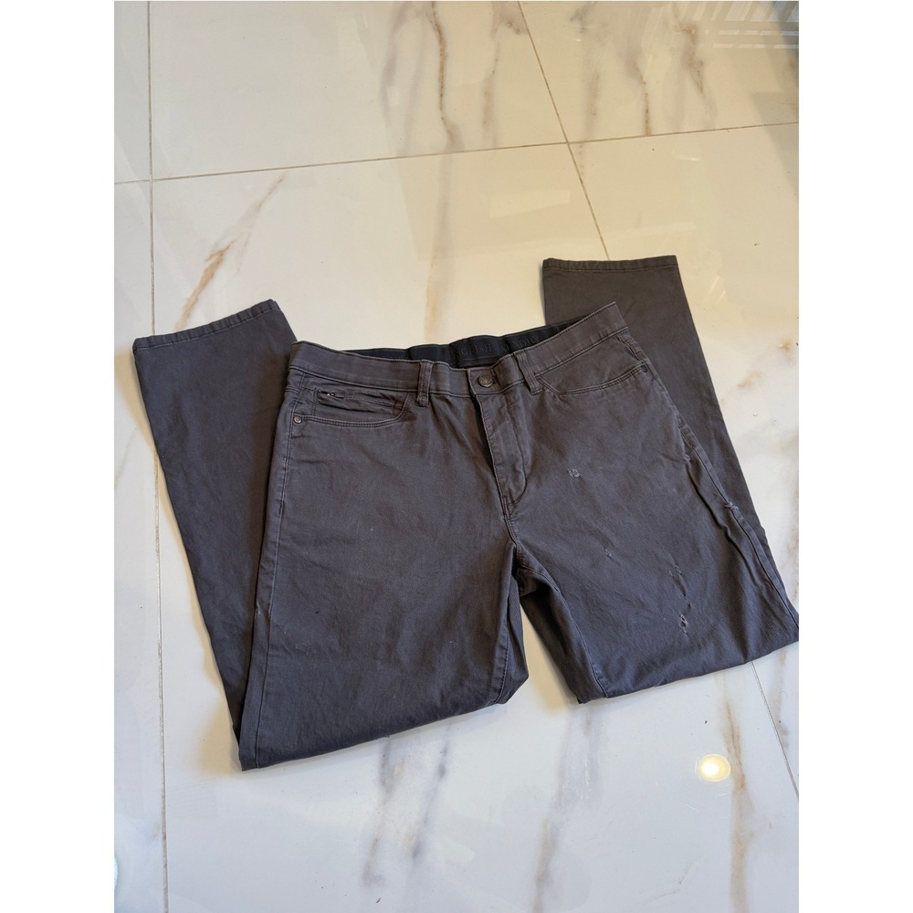 English Laundry Mens Charcoal Gray Distressed Straight Leg‎ 5-Pocket Pants 35x30